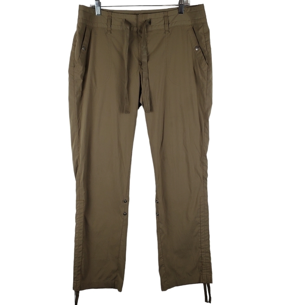 KOPPEN Hiking Pants Womens 12 Tan Roll Tab Hems Drawstring Pockets